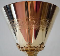 Solid silver gilt antique Belgian Gothic Chalice